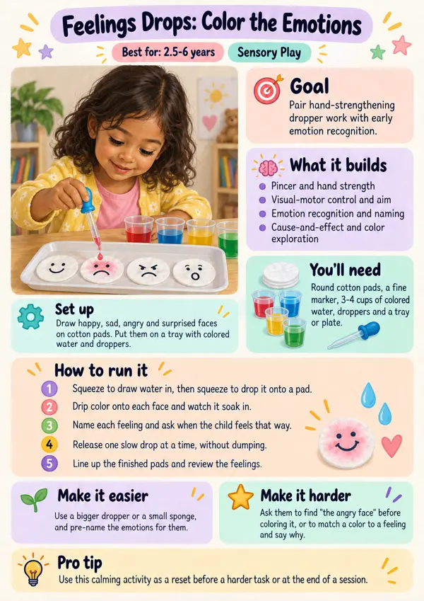 Activity sheet: Feelings Drops: Color the Emotions
