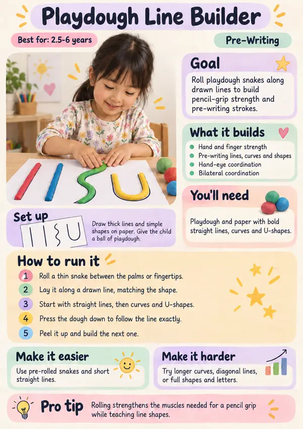 Activity sheet: Playdough Line Builder