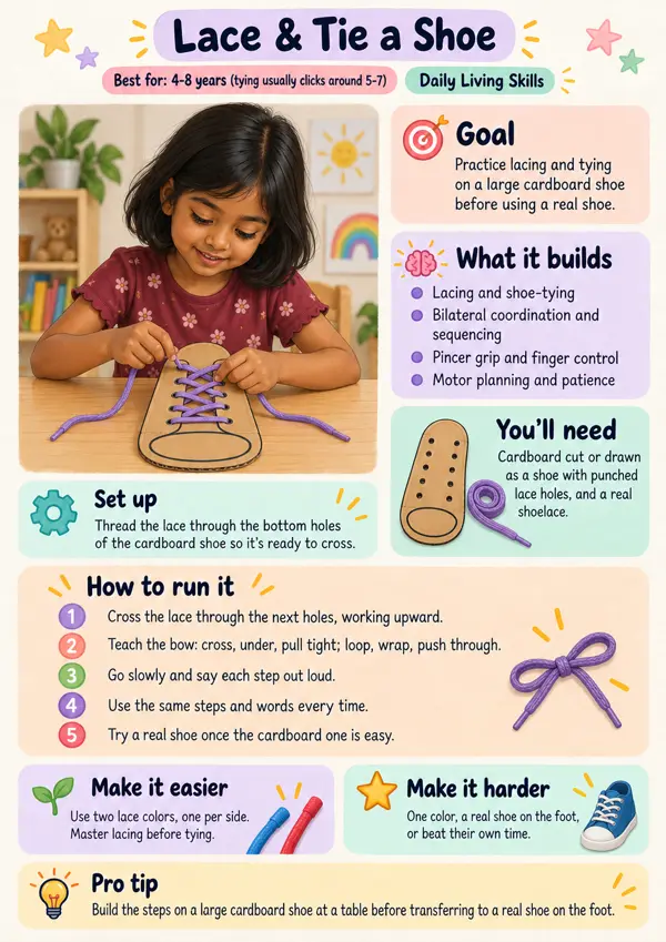 Activity sheet: Lace & Tie a Shoe