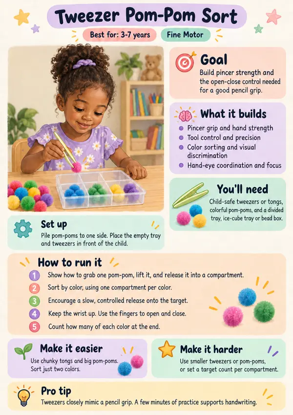Activity sheet: Tweezer Pom-Pom Sort